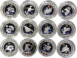 фото для Комплект 100 драм 2007-2008 Знаки Зодиака 12 монет Армения Аверс