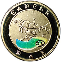 фото для Монета 10000 драм 2009 Знаки зодиака Рак Армения Аверс