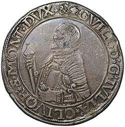 фото для Монета 1 талер 1572 Вильгельм V Юлих-Клеве-Берг Германия Священная Римская Империя Аверс