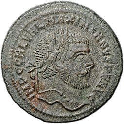 фото для Монета Фоллис 306 Галерий Гений с Рогом изобилия КД Кизик Римская Империя Аверс