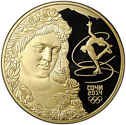 фото для Монета 1000 рублей 2014 СПМД Олимпиада Сочи Флора Аверс