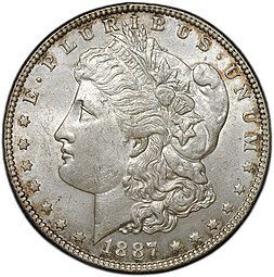 фото для Монета 1 доллар 1887 Филадельфия США Аверс