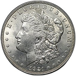 фото для Монета 1 доллар 1921 Моргана Филадельфия США Аверс
