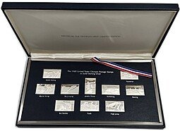фото для Набор 1980 Олимпийских серебряных почтовых марок Олимпиада Franklin Mint США Аверс