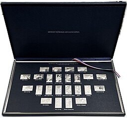 фото для Набор 1983 Олимпийских серебряных почтовых марок Олимпиада 1984 Franklin Mint США Аверс