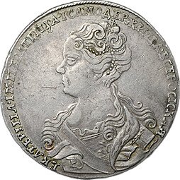 фото для Монета 1 Рубль 1726 Московский тип, портрет влево Аверс