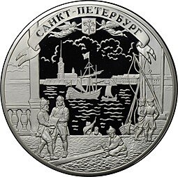 фото для Монета 100 рублей 2003 ММД Санкт-Петербург Окно в Европу Аверс